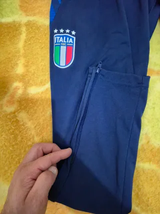 Adidas Pantaloni Italia Calcio Blu
