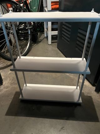 Estantería blanca madera y metal