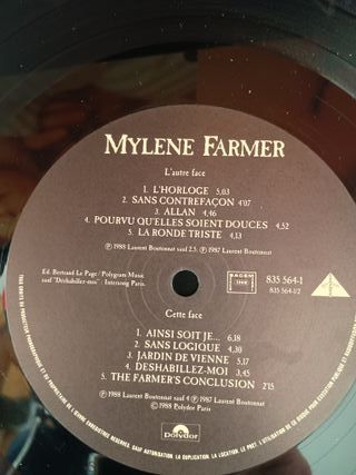Mylène Farmer Ainsi Soit Je LP Vinilo 1987 Polydor