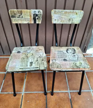 Mesa y 2 sillas vintage