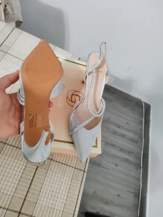 Scarpe con tacco donna argento glitter