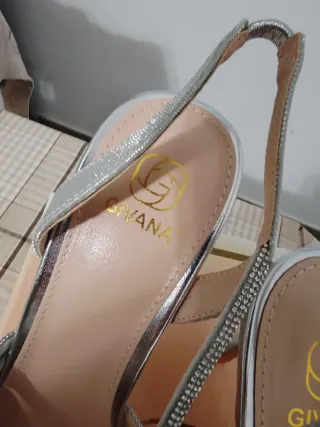 Scarpe con tacco donna argento glitter