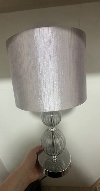 Lámpara de mesa cristal y metal