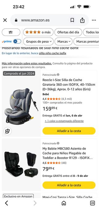 Seggiolino auto per bambini ISOFIX in buone condizioni