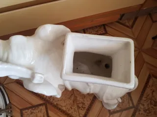 Elefante Macetero Cerámica Blanco