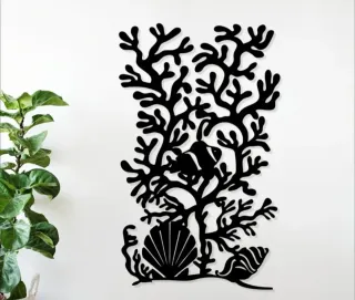 Quadro Barriera Corallina con Pesci e Conchiglie