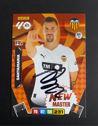 Cromo Santamaria New Máster Adrenalyn XL firmado.