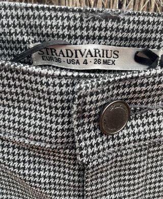 Pantalón de pinzas estampado pata de gallo