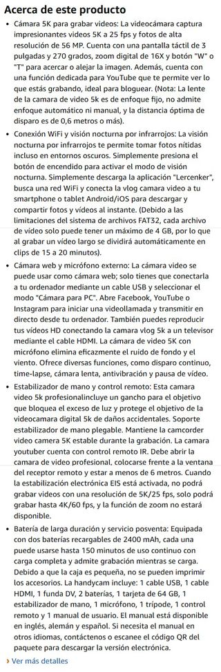 Cámara de video 5K 56MP
