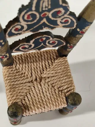 2 Sedie Andaluse in Miniatura per Bambole