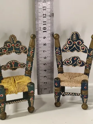 2 Sedie Andaluse in Miniatura per Bambole