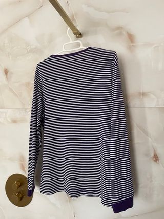 Camiseta Rayas Morado/Blanco Talla L