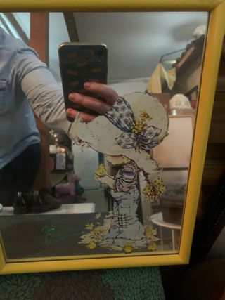 2 Cuadros Vintage Niñas Espejo