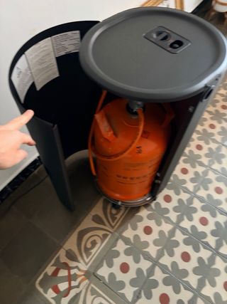 Estufa Gas Llama Azul Negra Butano