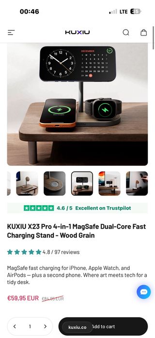 Cargador Inalámbrico Magnético KUXIU 3 en 1