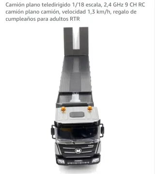 Camión teledirigido 1/18 escala 2.4 GHz
