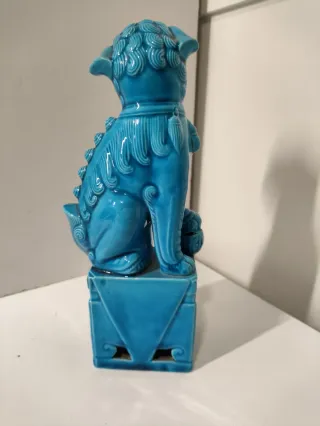 Perro Foo de Porcelana Azul