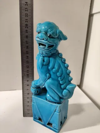 Perro Foo de Porcelana Azul