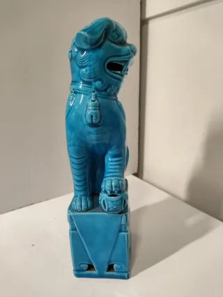 Perro Foo de Porcelana Azul