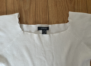 Camiseta canalé blanca manga corta