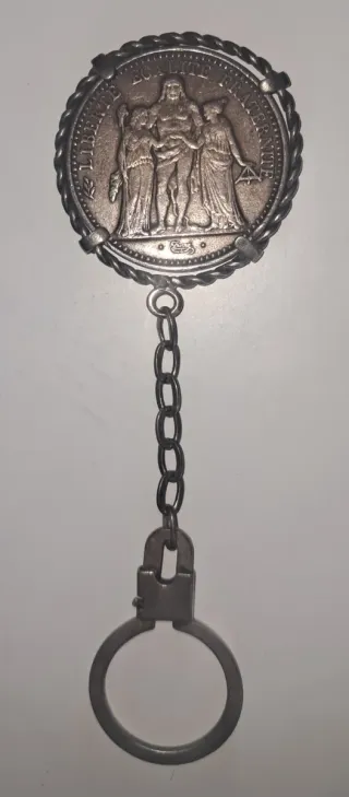 Moneda plata con llavero 10 Francos Francia 1969