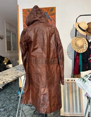 Blazer de cuero mujer marrón