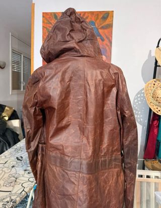 Blazer de cuero mujer marrón