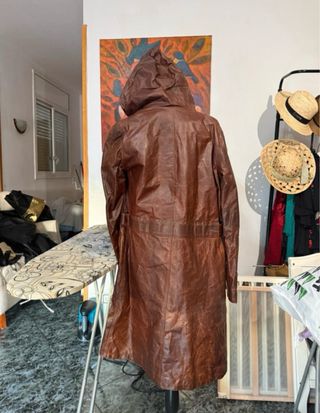 Blazer de cuero mujer marrón