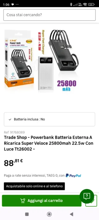 Power Bank LinQ 25800 mAh Ricarica Rapida 22.5W