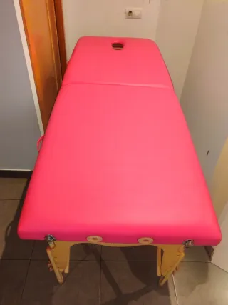 Camilla masaje plegable rosa