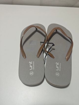 Chanclas Unit Dedo Gris Marrón Talla 39 Nuevas