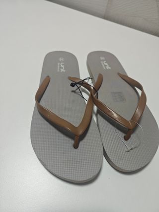 Chanclas Unit Dedo Gris Marrón Talla 39 Nuevas