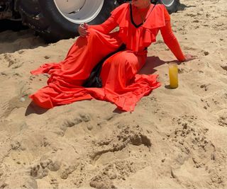 Abito flamenco arancione e nero 36/40 elastico