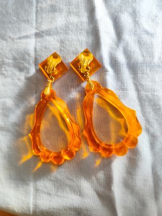 Pendientes Vintage Naranja y Dorado