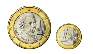 Monedas de 1 Euro (Austria) Mozart 2002