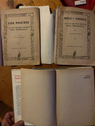 LOTE 3 OBRAS SOBRE COCINA ESPAÑOLA 1947 Y 1968