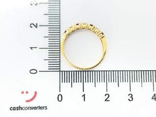 anillo oro 18k con piedra con circonita,rubi