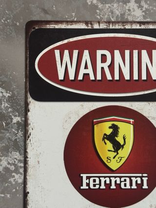 Cartel placa metalica Ferrari logo Parking Only