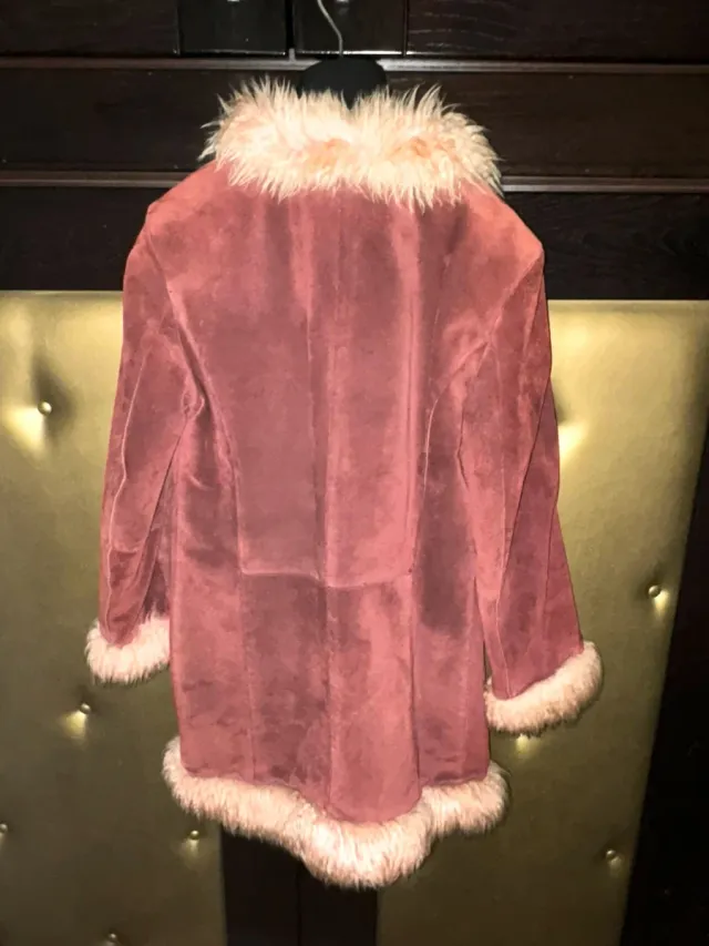 Cappotto donna vintage scamosciato borgogna