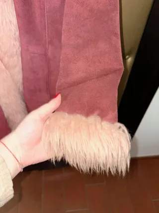 Cappotto donna vintage scamosciato borgogna
