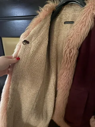 Cappotto donna vintage scamosciato borgogna