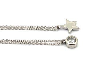 gargantilla plata 925mm con piedra con circonita 22cm