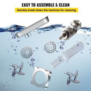 8500W Picadora de Carne Comercial de Acero Inoxidable 204.1 kg Cuchilla de Corte Placa Embutidora