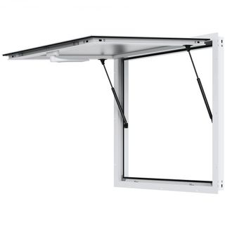 Ventana de Concesión 36"x36", Ventana de Servicio para Camiones de Comida de Aleación de Aluminio con Puerta de Toldillo y Gancho de Arrastre, Ventana de Servicio de Pie hasta 85 Grados para Camio...