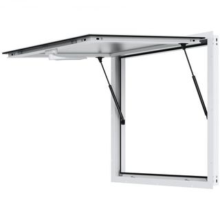 Ventana de Concesión 36"x36", Ventana de Servicio para Camiones de Comida de Aleación de Aluminio con Puerta de Toldillo y Gancho de Arrastre, Ventana de Servicio de Pie hasta 85 Grados para Camio...