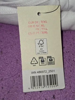 Pack 2 Camisetas Interiores Hombre T. 7XL