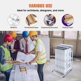 Supporto mobile per piani con 12 supporti girevoli, altezza e lunghezza regolabili, supporto per esposizione di poster per ufficio e casa (solo supporto)