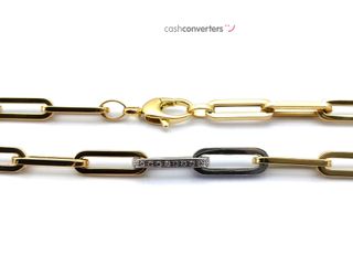 cadena oro 18k con circonita 30cm