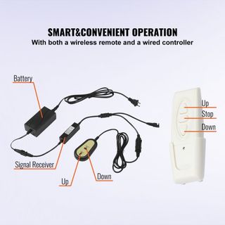 Elevador de TV motorizado Longitud de carrera 50.8 cm Soporte de TV motorizado compatible con TV de 71.1–81.3 cm Elevador con control remoto Altura ajustable Capacidad de carga 59.9 kg Control rem...