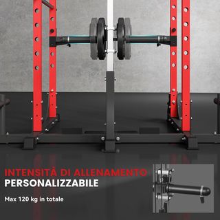 Torre de Potencia, Estación de Fitness con Estación de Cables, Soporte para Barra, Discos y Barra para Dominadas y Fondos, Gimnasio Multifuncional de Acero, para Gimnasio en Casa, 191X153X205 Cm, ...